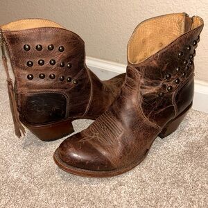 Shyanne Leather western Ankle Booties
